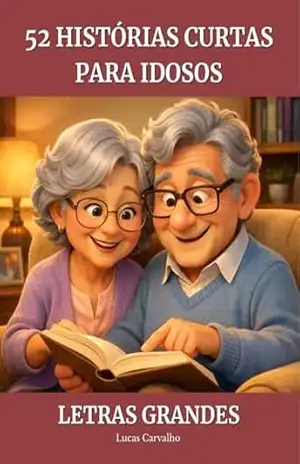 Capa do livro 52 Histórias Curtas para Idosos: Histórias emocionantes para despertar memórias e sentimentos – Texto grande, fácil de ler para todas as idades - Lucas Carvalho
