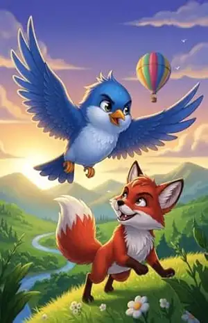 Capa do livro A Aventura do Pássaro Azul e a Raposa Curiosa (Amigos da Floresta) - Roger Martins