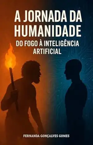 Capa do livro A Jornada da Humanidade Do Fogo à Inteligência Artificial: Uma viagem fascinante pela evolução da espécie humana e de suas conquistas - FERNANDA GOMES