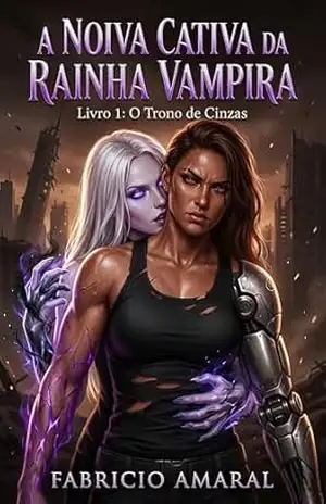 Capa do livro A NOIVA CATIVA DA RAINHA VAMPIRA: Livro 1: O Trono de Cinzas - Fabricio Amaral