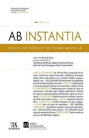 Capa do livro AB Instantia – 2016, Ano IV, n.º 6, Anual - Instituto do Conhecimento da Abreu Advogados