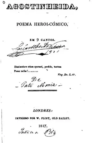 Agostinheida, Poema Heroi–Cómico – Alvares Pereira Pato Moniz Agostinheida, Poema Heroi–Cómico – Alvares Pereira Pato Moniz