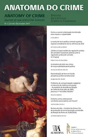Capa do livro Anatomia do Crime n.º 2 – 2015 - Instituto de Direito Penal E Ciências Criminais da Faculdade de Direito de Lis Maria Fernanda Palma