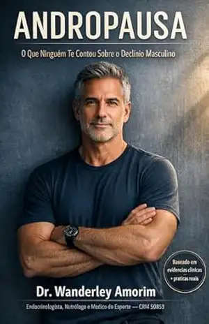 Capa do livro Andropausa: O Que Ninguém Te Contou Sobre o Declínio Masculino: Redescubra sua vitalidade, potência e equilíbrio com um guia direto, médico e transformador sobre a nova fase do homem moderno. - Wanderley Amorim