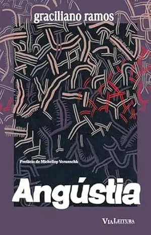 Capa do livro Angústia: Edição com brindes: postal com reprodução de obra de arte de Andrés Sandoval e marcador - Graciliano Ramos
