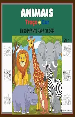 Capa do livro Animais Traço e Cor: Livro para colorir - Fábio Rodrigues de Amorim