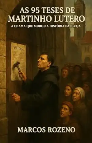 Capa do livro AS 95 TESES DE MARTINHO LUTERO: A CHAMA QUE MUDOU A HISTÓRIA DA IGREJA - Marcos Aurélio Rozeno