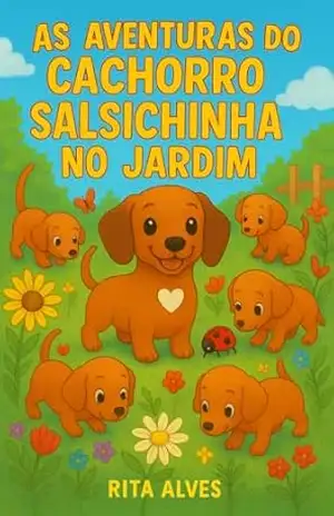 Capa do livro As aventuras do cachorrinho salsicha no jardim - Rita Alves