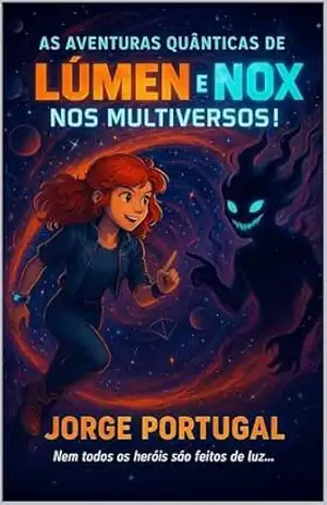 Capa do livro As Aventuras Quânticas de Lúmen e Nox: Nos Multiversos (As Aventuras Quânticas de Lúmen e Nox Livro 2) - JORGE PORTUGAL