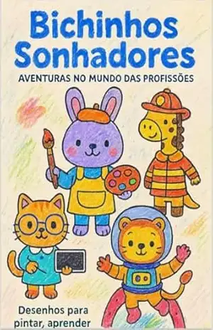 Bichinhos sonhadores uma aventura no mundo das profissões, Livro para imprimir e colorir: Bichinhos sonhadores – Edilene  Silva