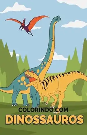 Capa do livro Colorindo com dinossauros - Caíque  Emanuel