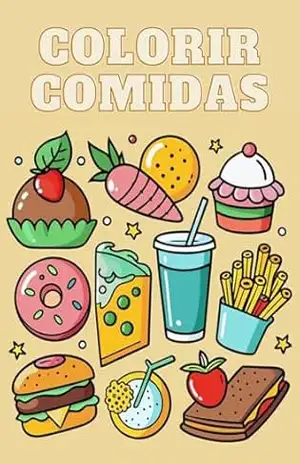 Capa do livro Colorir comidas - Papelaria Império