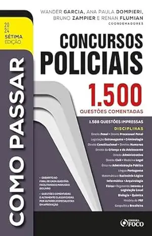 Capa do livro Como Passar em Concursos Policiais: 1.500 questões comentadas - Adolfo Mamoru Nishiyama