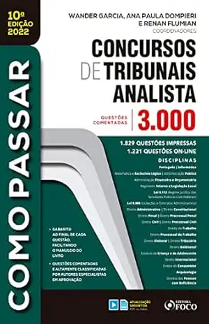 Capa do livro Concursos de tribunais analista: 3.000 questões comentadas (Como Passar) - Wander Garcia