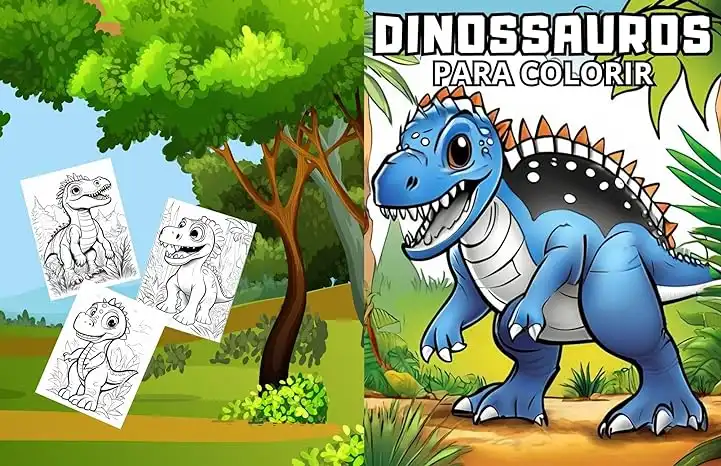 Baixar Dinossauros fantásticos para colorir: Livro para colorir pdf, epub, mobi, eBook