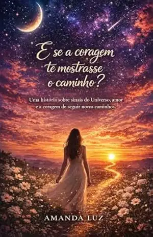 Capa do livro E se a coragem te mostrasse o caminho?: Uma história sobre sinais do Universo, amor e a coragem de seguir o coração. - Amanda  Luz