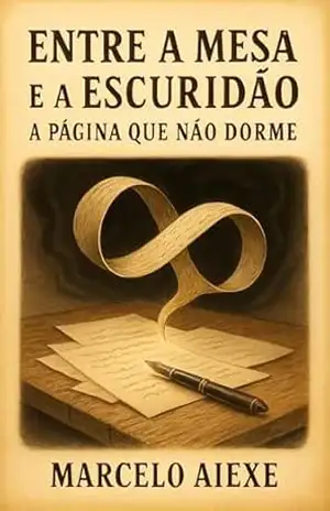 Capa do livro Entre a Mesa e a Escuridão (A Página Que Não Espera: O Próximo Conto Já Começou) - Marcelo Aiexe