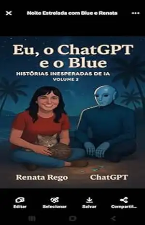 Capa do livro Eu, o ChatGPT e o Blue: Volume 2 da série Histórias Inesperadas de IA - Renata Rego