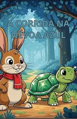 Capa do livro História Infantil. A Corrida na Névoa Azul - Mateus Pereira