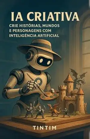 Capa do livro IA Criativa: Crie Histórias, Mundos e Personagens com Inteligência Artificial (IA na Prática) - Tintim Garcia