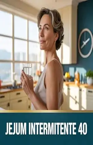 Capa do livro Jejum Intermitente 40+: O Guia de Reprogramação Metabólica para Mulheres na Maturidade Emagrecerem com Saúde e sem Sofrimento - Renato De Souza