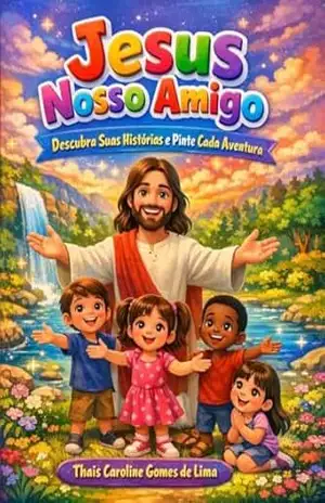 Capa do livro JESUS NOSSO AMIGO: DESCUBRA SUAS HISTÓRIAS E PINTE CADA AVENTURA - Thaís Caroline Gomes de Lima
