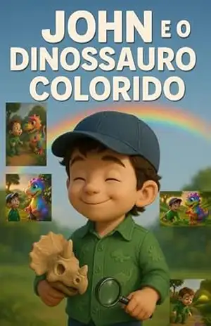 Capa do livro John e o Dinossauro Colorido - Cassio Paulo