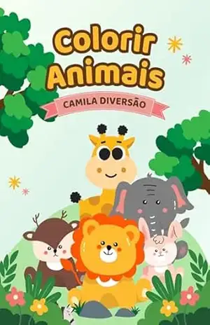 Capa do livro LIVRO PARA COLORIR E APRENDER COM NOME E DESENHO DOS ANIMAIS: SORRINDO E APRENDENDO - Camila da Silva Barreto