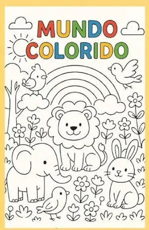 Mundo Colorido – Livro de Colorir Educativo com Animais e Natureza para Crianças – Tia Tiz
