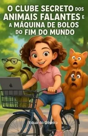 Capa do livro O clube dos animais falantes e a máquina de bolos do fim do mundo - Carlos Eduardo  Oliveira Silva