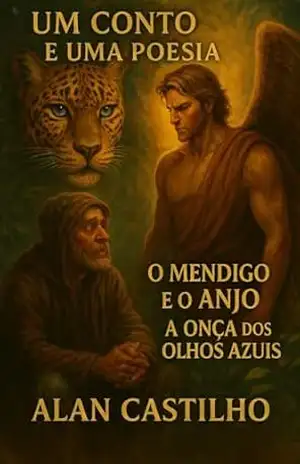 Capa do livro O MENDIGO E O ANJO: Um conto e uma poesia: O Mendigo e o Anjo. A onça dos olhos azuis. - Alan Castilho
