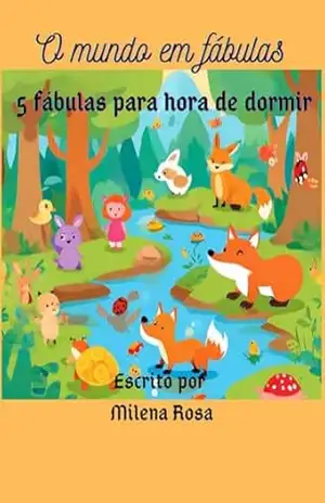 Capa do livro O mundo em fábulas – 5 Fábulas para hora de dormir: Livro de fábulas vibrantes para as crianças embarcarem em viagens imaginárias antes de dormir. - Milena Rosa