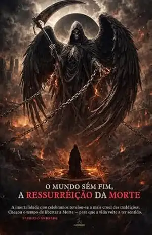 Capa do livro O MUNDO SEM FIM . A RESSURREIÇÃO DA MORTE: A imortalidade que celebramos revelou–se a mais cruel das maldições. Chegou o tempo de libertar a Morte — para que a vida volte a ter sentido. - FABRÍCIO ANDRADE