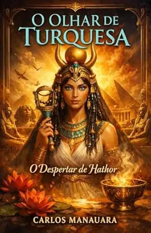 Capa do livro O Olhar de Turquesa: O Despertar de Hathor (Portais do Egito Antigo) - Carlos Manauara