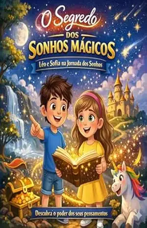 Capa do livro O Segredo dos Sonhos Mágicos: Léo e Sofia na Jornada dos Sonhos: Um livro infantil sobre pensamentos positivos e autoconfiança - Diego Radominski