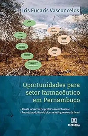 Capa do livro Oportunidades para setor farmacêutico em Pernambuco: planta industrial de proteína recombinante, arranjo produtivo do bioma caatinga e óleo de licuri - Iris Eucaris Vasconcelos