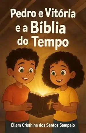 Capa do livro Pedro e Vitória e a Bíblia do Tempo - Éllem Cristhine  Dos Santos Sampaio