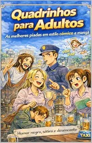 Capa do livro Quadrinhos para Adultos – Humor Sem Vergonha: As melhores piadas em estilo cômico e mangá – Humor negro, sátira e ironia - Leonhard Falkner