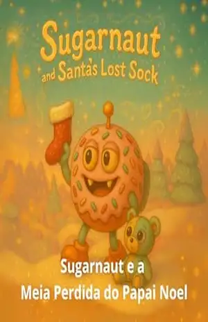 Capa do livro Sugarnaut e a Meia Perdida do Papai Noel: Uma doce história de Natal sobre a magia de compartilhar (sugarnaut (edição em português) Livro 1) - Shigeki Ito