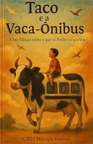Capa do livro Taco e a Vaca–Ônibus: Uma Fábula sobre o que se Perde e o que Voa - Mais que Palavras