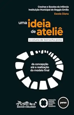 Capa do livro Uma Ideia de Ateliê: A Coluna de Borracha Preta – Da Concepção até a Realização do Modelo Final - Creches e Escolas da Infância - Instituição Municipal de Reggio Emilia